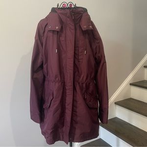 Abercrombie Kids Hood Coat Jacket Long Maroon XL